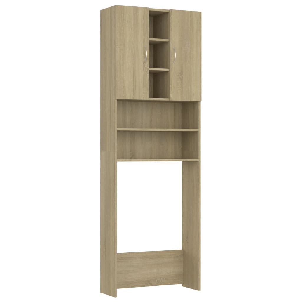 vidaXL Badregal NA Waschmaschinenschrank Sonoma Eiche 64x25,5x190 cm