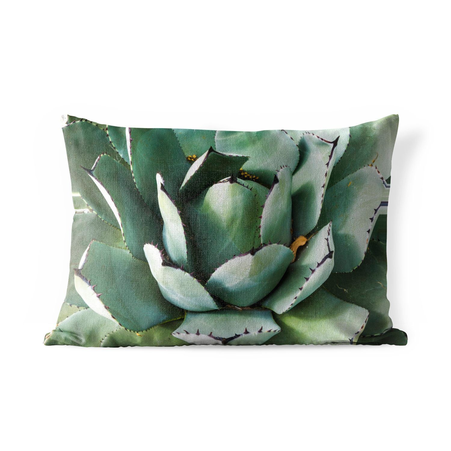MuchoWow Dekokissen Detail eines mintgrünen Kaktus, Outdoor-Dekorationskissen, Polyester, Dekokissenbezug, Kissenhülle