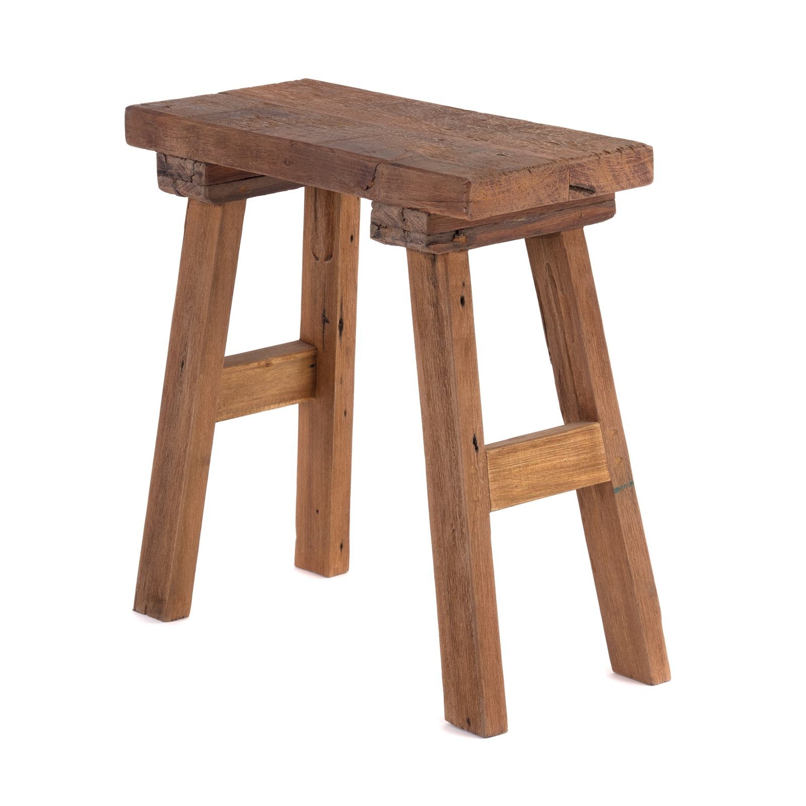 DESIGN DELIGHTS Beistelltisch HOLZHOCKER "RUSTICO", Mahagoni, rustikaler Sitzhocker | Ablagetische