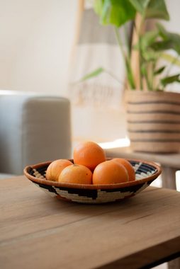 LaLe Living Dekoschale Jua aus Bananenfasern, Ø30 cm als Wanddekoration, Obstschale oder Brotkorb