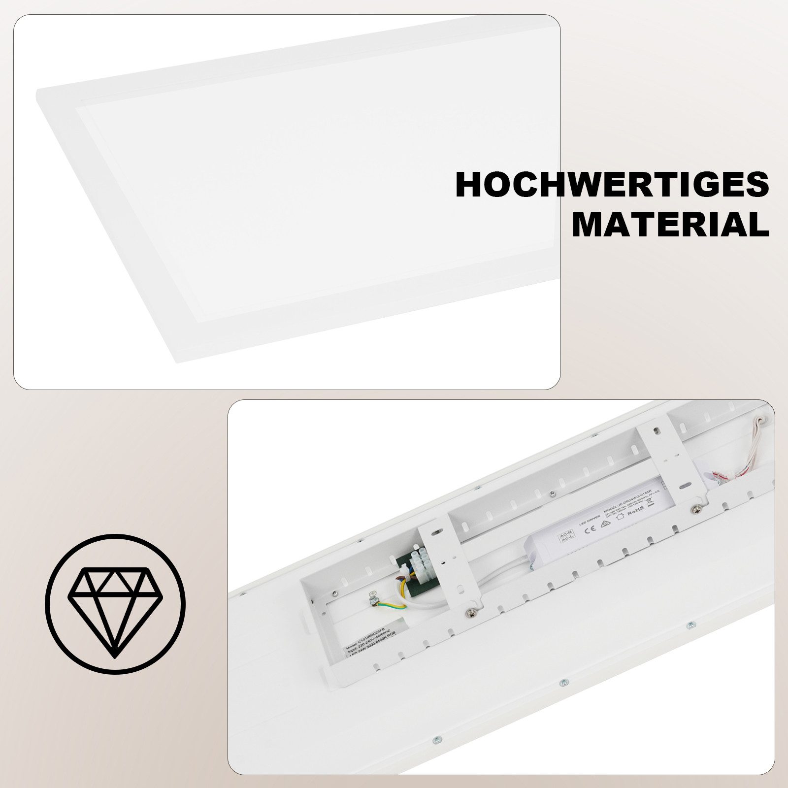 ZMH LED Deckenleuchte Wohnzimmer Dimmbar Deckenpanel Lang RGB Farbwechsel K günstig online kaufen