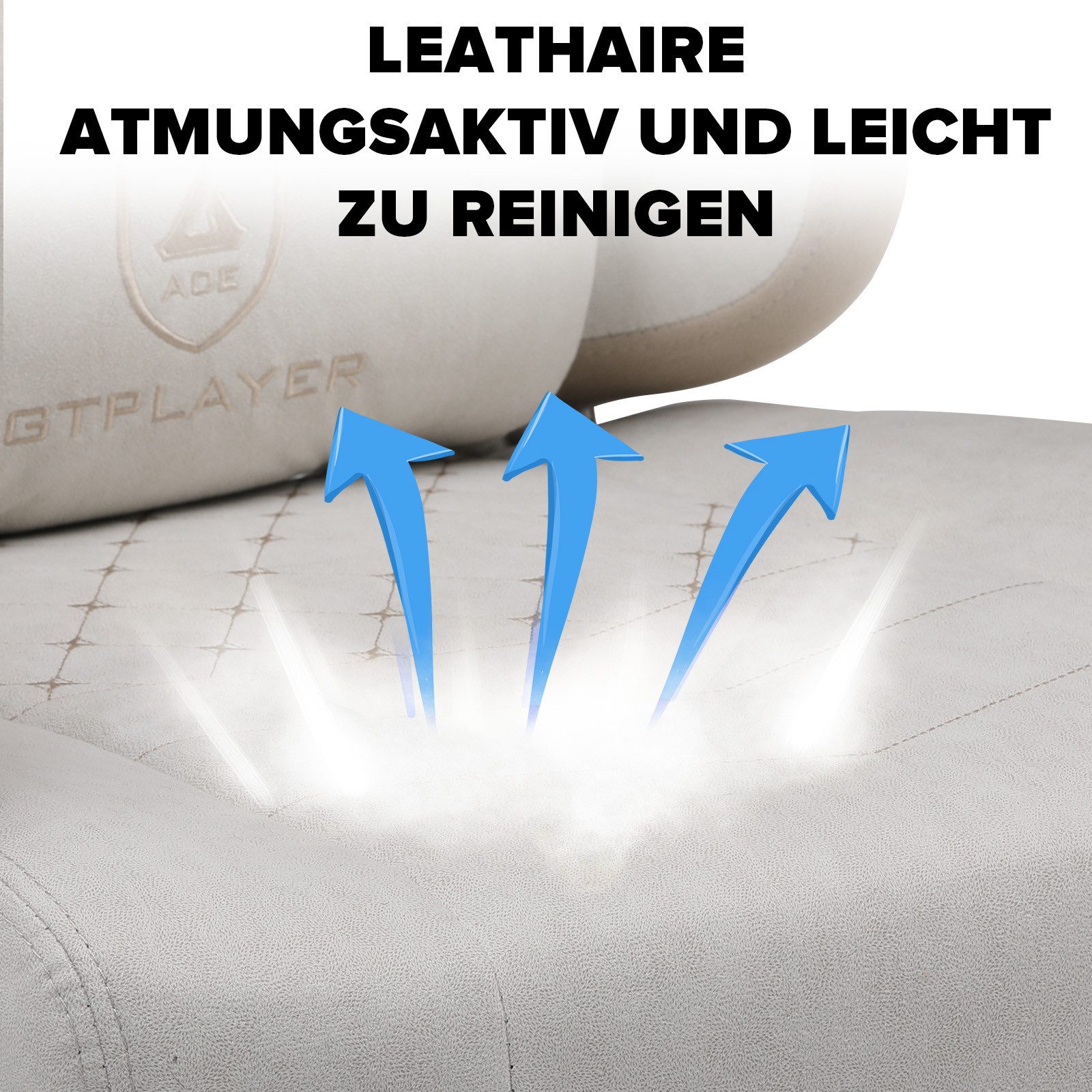 GTPLAYER Gaming-Stuhl Ergonomischer Gaming Sessel Schreibtischstuhl aus Stoff/Kunstleder (Pacekung), Federsitzkissen mit Fußstütze