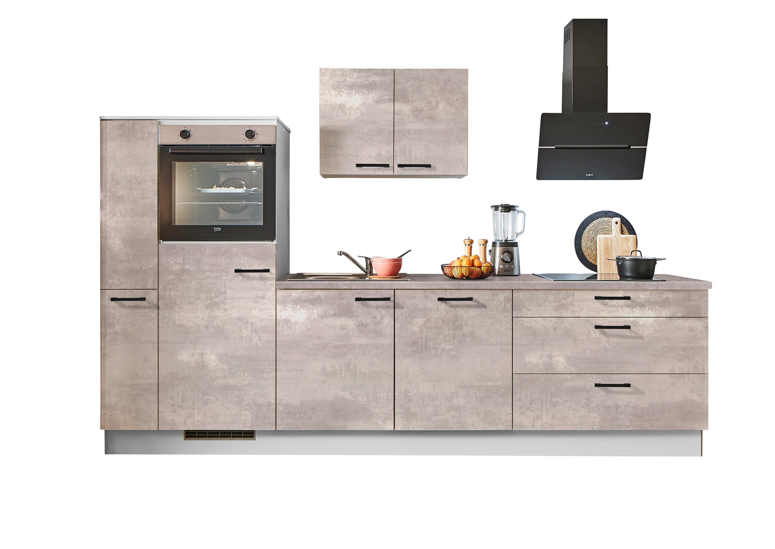 pino Küchenzeile Lund, individuell anpassbar, gratis Küchenplanung mit Profis, (Breite 290cm), vormontiert, wahlw. mit E-Geräten, Preis inkl. Lieferung