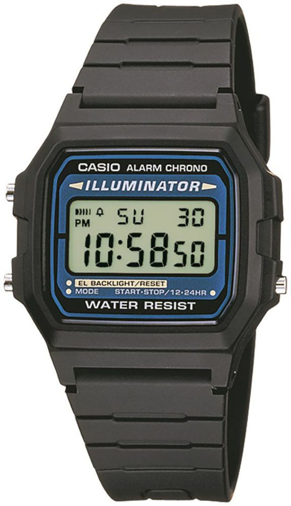 CASIO TIMELESS COLLECTION Chronograph F-105W-1AWYEF, Quarzuhr, Armbanduhr,Herren,Damen,Jugendliche,Digitaluhr, Resinarmband