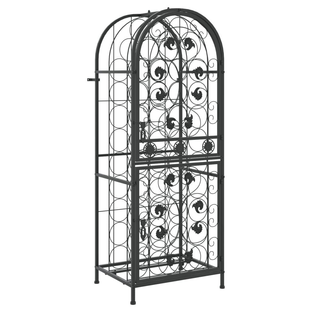 vidaXL Weinregal 45 x 36 x 120 cm Weinregal für 41 Flaschen Schwarz Flaschenregal Schmi