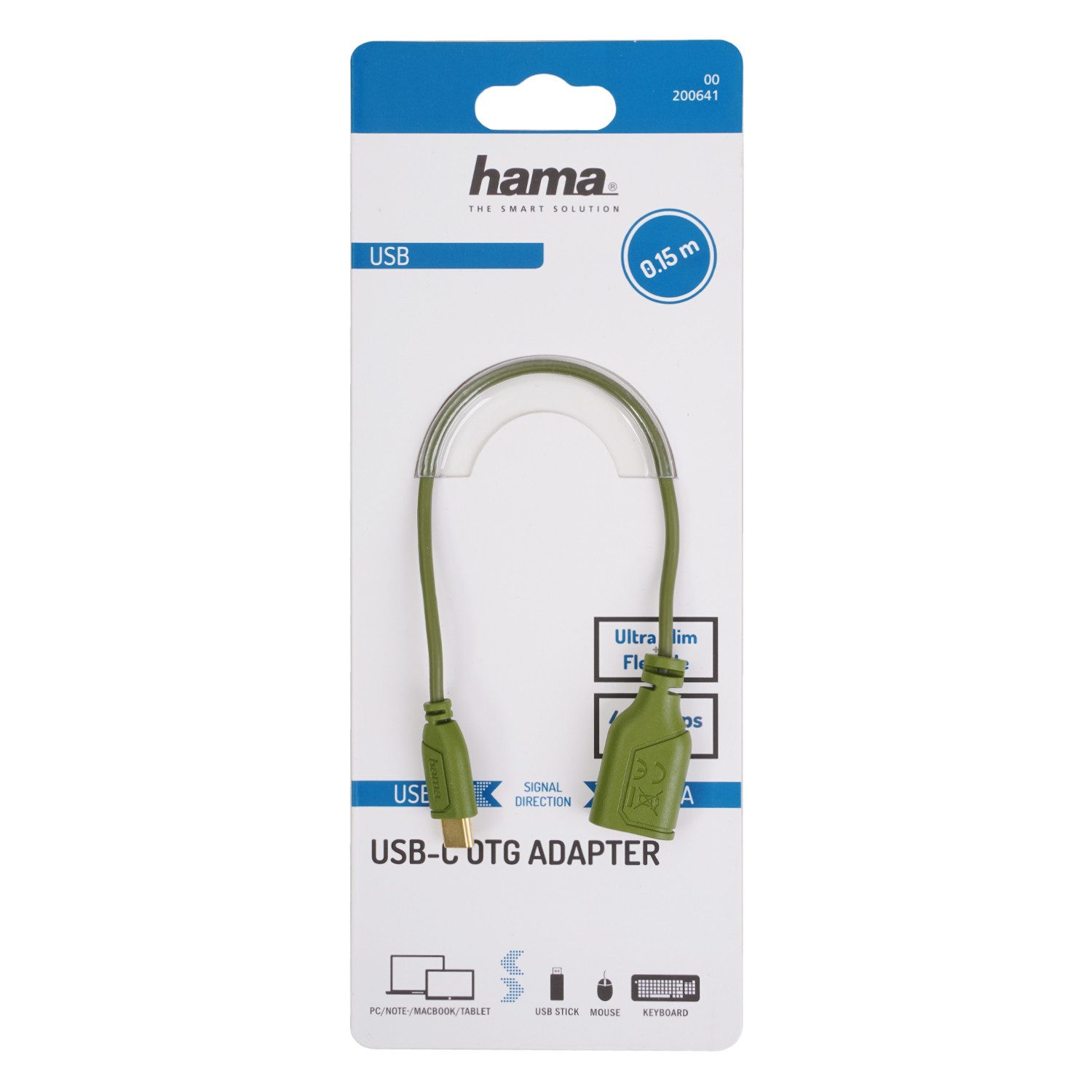 Hama OTG Adapter-Kabel USB-C auf USB-A Grün USB-Kabel, USB-C, USB-A (15 cm), USB Typ C Konverter für Smartphone Handy Tablet PC Notebook Laptop – Bild 4 von 4