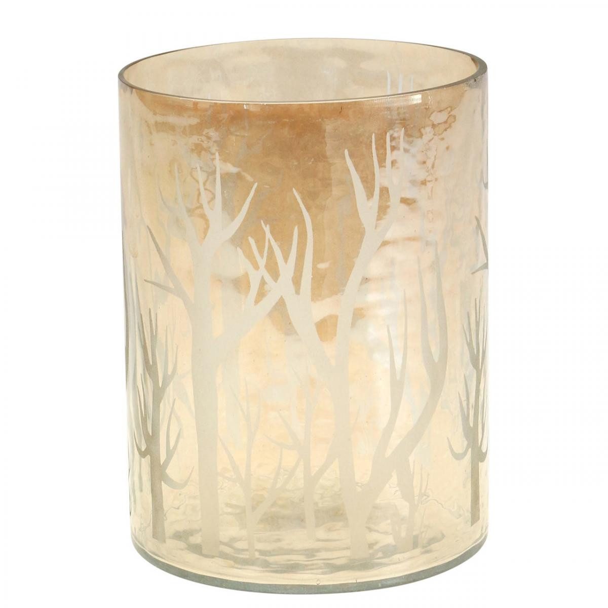 Florists Products Streudeko Windlicht Glas Braun Ø12cm H15cm Kerzenglas Teelichtglas