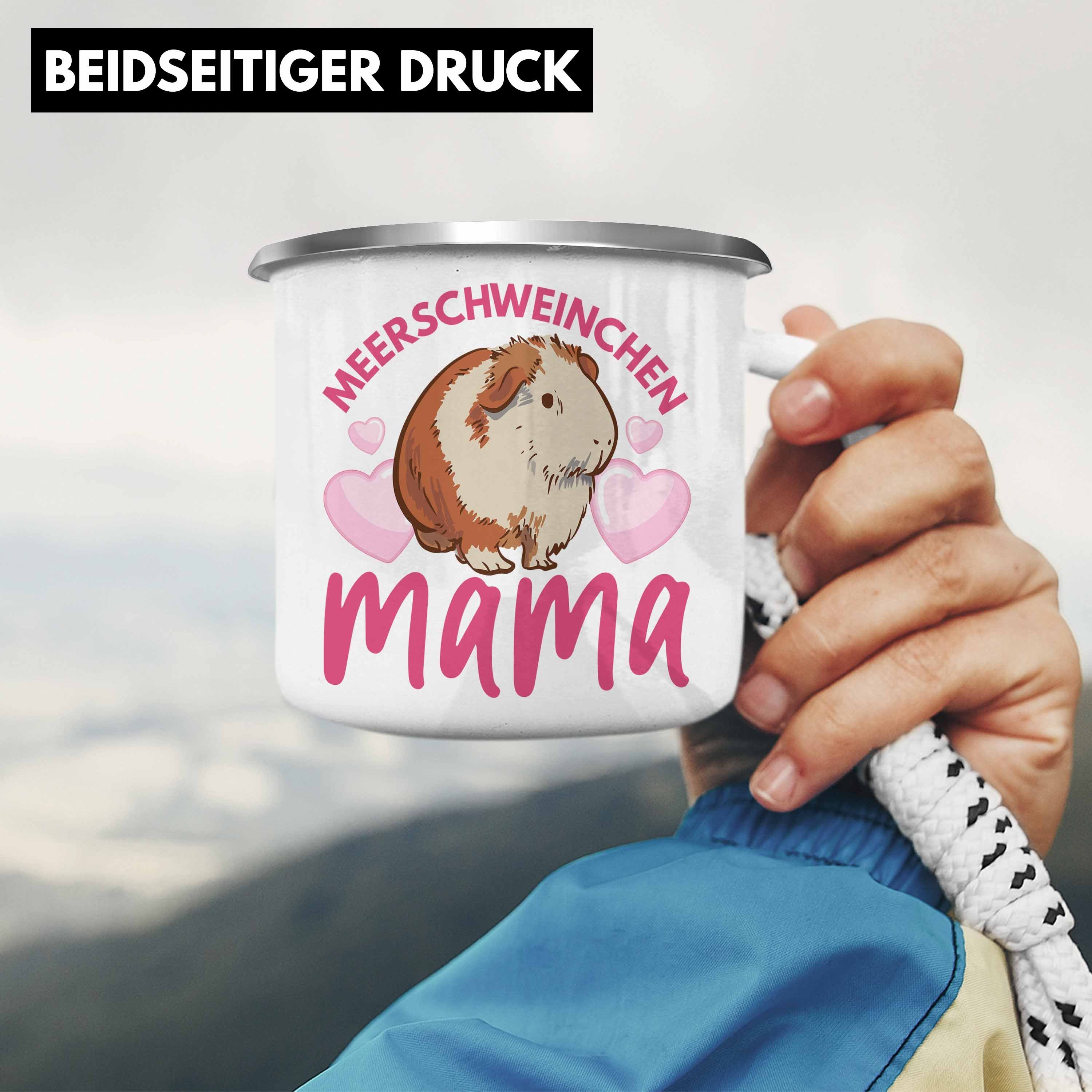 Thermotasse Emaille - Geschenk Trendation Muttertag Mädchen Tasse Meerschweinchen Trendation Silber Spruch Mama