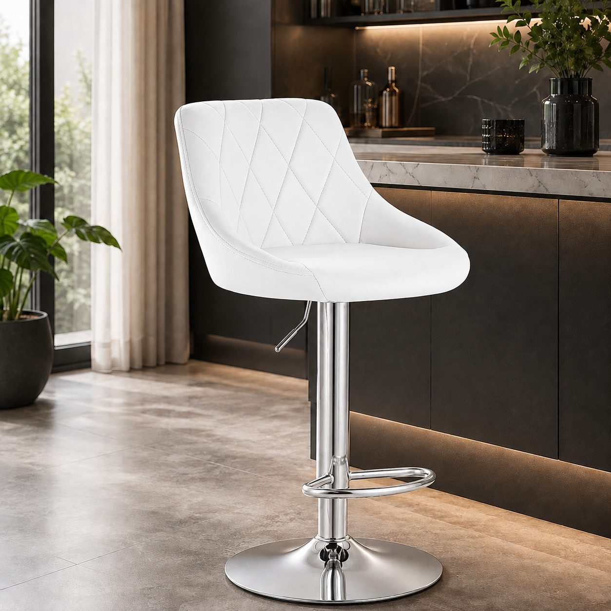 Best for Home Barhocker Barhocker – höhenverstellbar, modern & bequem (Einzelhocker, 1 St., Einzelartikel), Höhenverstellbar durch Gasdruckfeder, ergonomischer Sitz