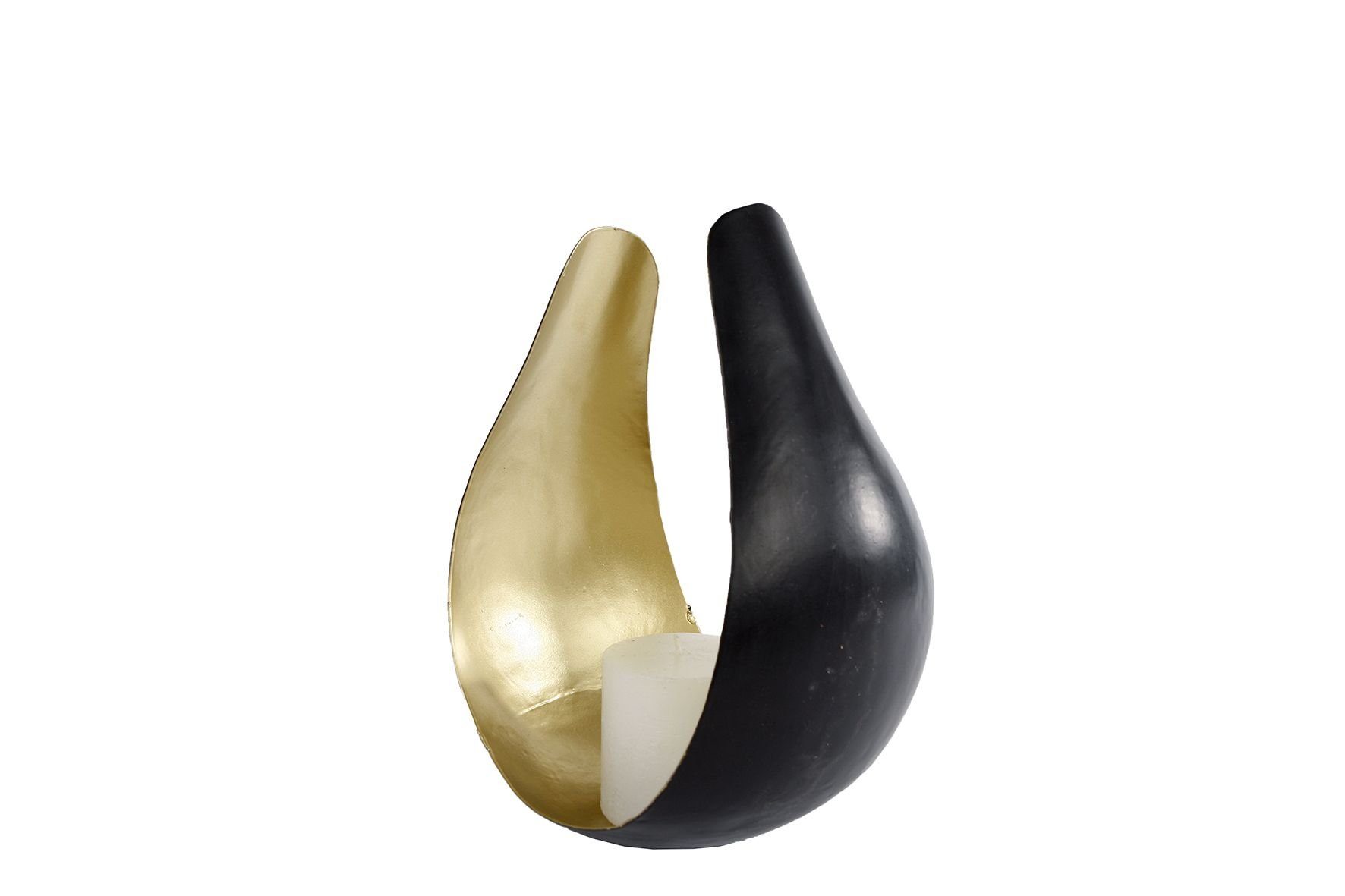 Rivanto Kerzenhalter Mira (1 St), Kerzenständer in schwarz und gold, tolles Design aus Metall