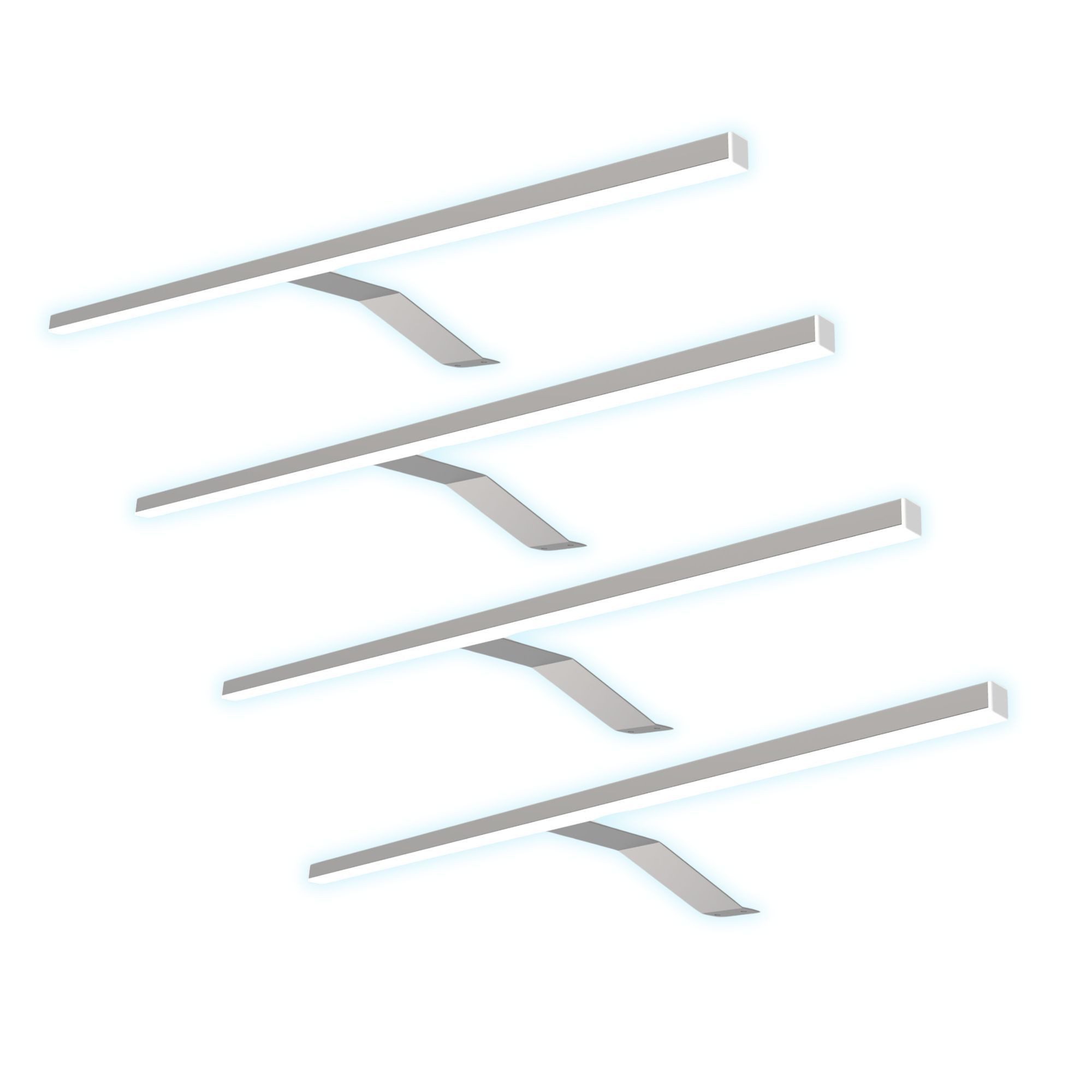 kalb Aufbauleuchte LED Aufbauleuchte Edelstahl warm neutral für Schranklicht Beleuchtung, 4er Set neutralweiß, neutralweiß
