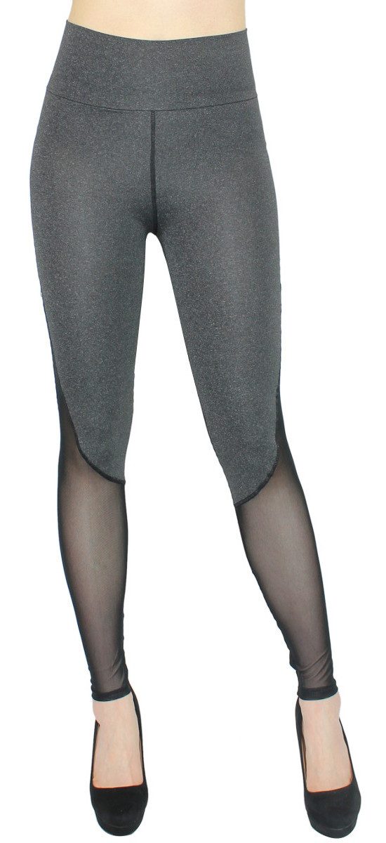 dy_mode Highwaist Leggings Hochtaillierte Damen Leggings mit Mesh-Einsätzen günstig online kaufen