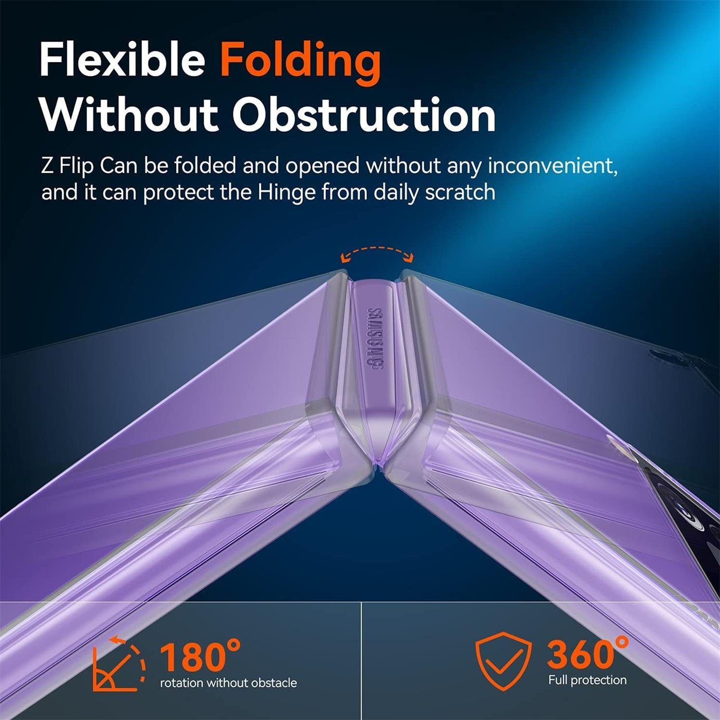 CoolGadget Handyhülle Transparent Ultra Slim Case für Samsung Galaxy Z Flip 3 6,7 Zoll, Silikon Hülle Dünne Schutzhülle für Samsung Z Flip 3 5G Hülle