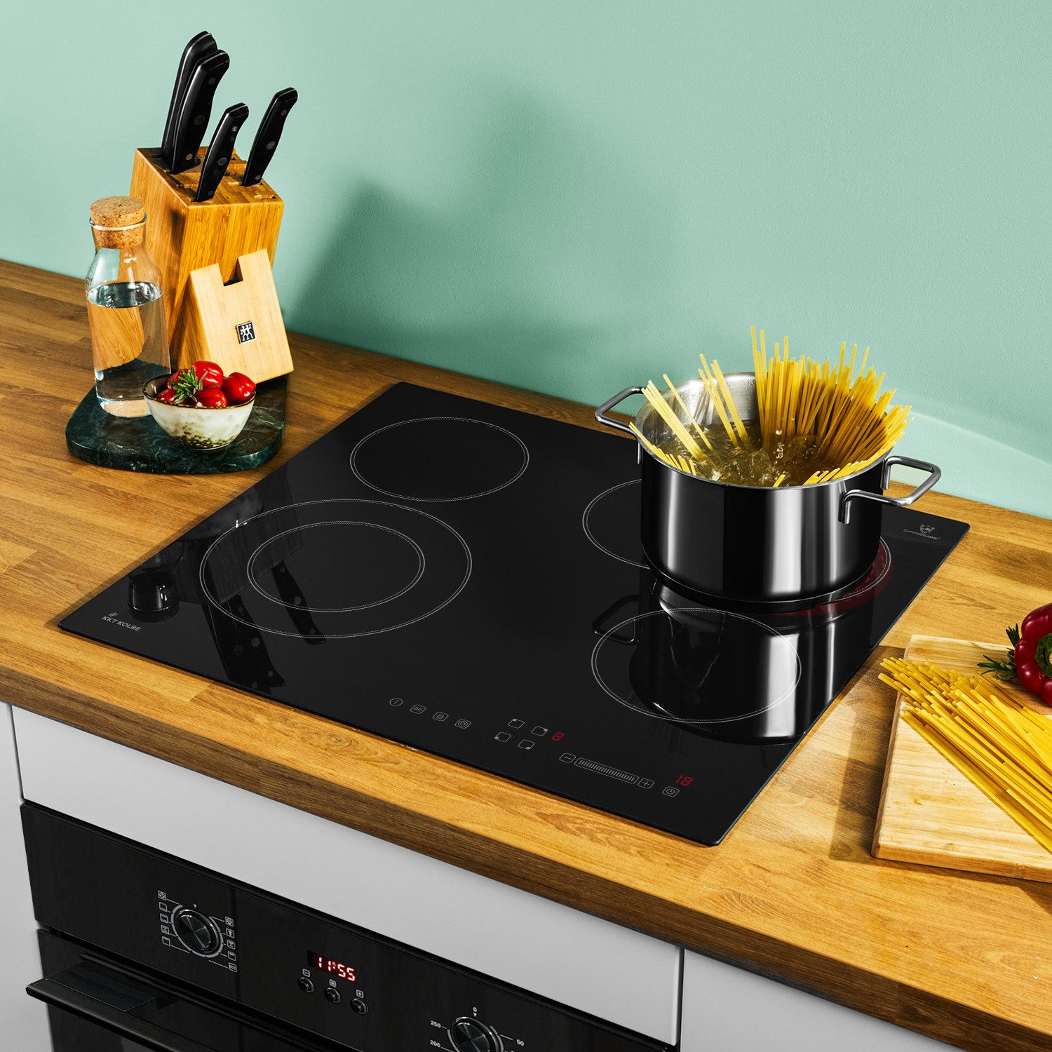 KKT KOLBE Backofen-Set Backofen und Kochfeld SET8005FBCH59RL, Herdset / Heißluft / Einbauherd / Einbaubackofen / Dualzone