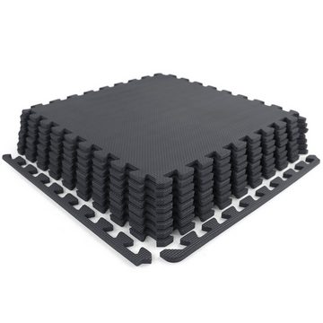 RAMROXX Bodenschutzmatte EVA Fitness Puzzle Unterlegmatten Schwarz 50x50cm 10mm 8 Stück