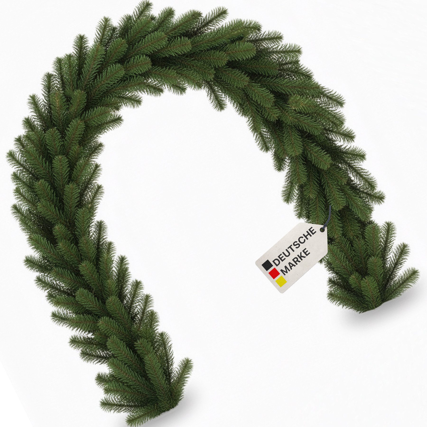NYVI Гірлянда декоративна Künstliche Weihnachtsgirlande Xmas Premium 270 cm Voll-PE Spritzguss (1-tlg), Naturgetreue Dekogirlande für Weihnachten, B1 Schwer Enflammbar