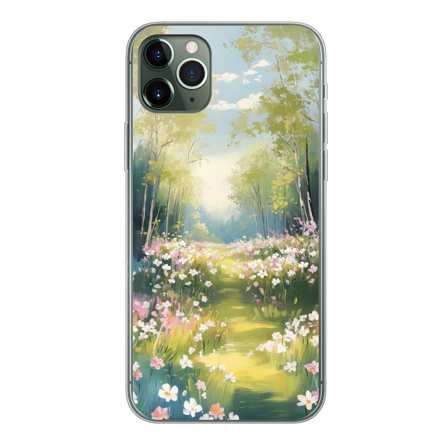 MuchoWow Handyhülle für Apple iPhone 11 Pro Max Wald - Malerei - Farbenfroh, Smartphone-Bumper, Print, Handy Schutzhülle Dünn