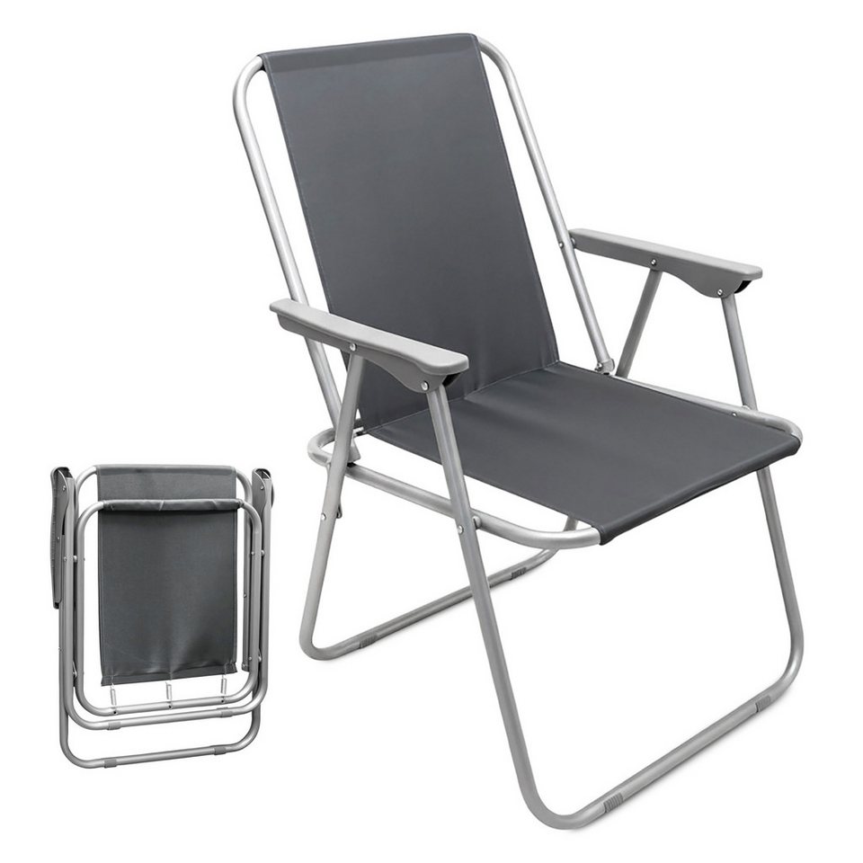 Spetebo Klappstuhl Camping Stuhl mit Armlehnen belastbar bis 100 kg (75 cm x 52 cm x 44 cm, 1 St), Leichtes Gewicht von nur 1,8 kg