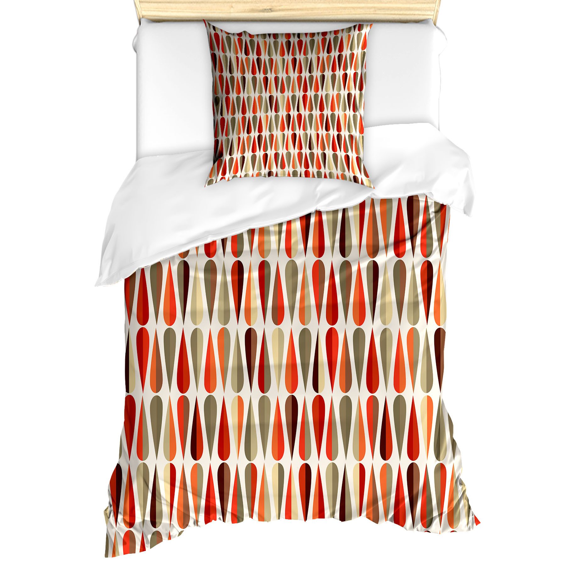 Abakuhaus Bettwäsche Milbensicher Allergiker geeignet mit Kissenbezug, Microfaser, Geometrisch 70er Jahre Retro-Stil