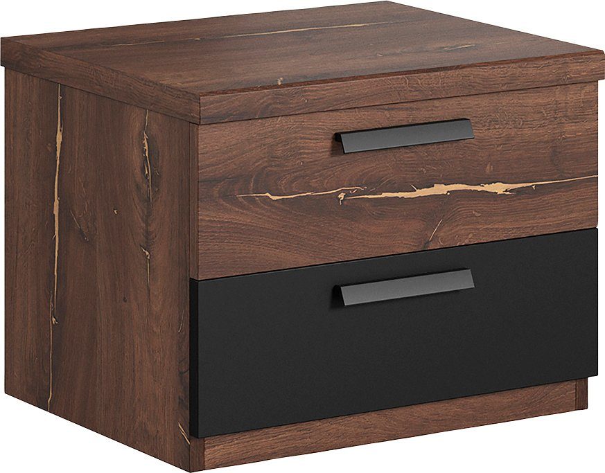 Home affaire Nachtkommode Sigma, Breite 46 cm, moderner Nachtschrank mit 2 Schubladen, Nachttisch viel Stauraum, Nachtkonsole