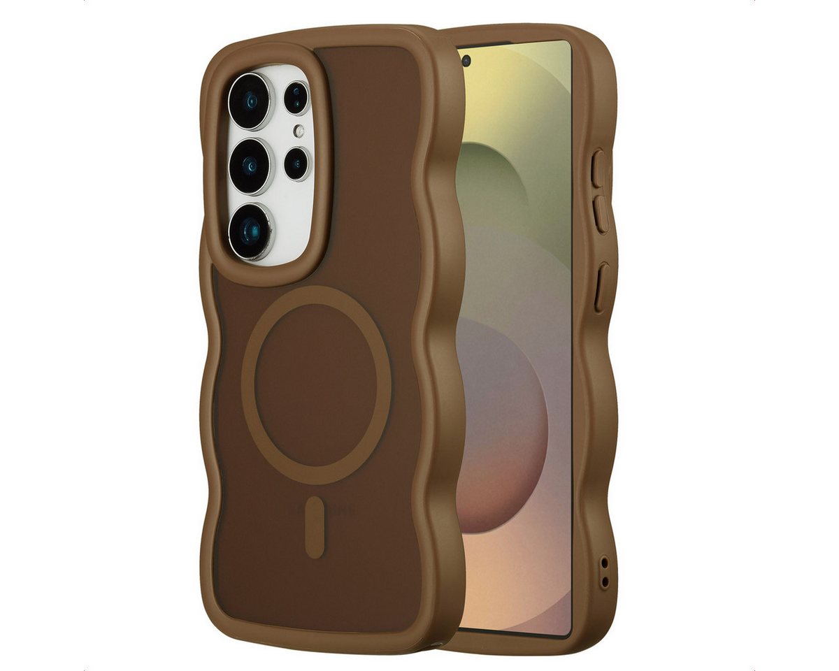 Selencia Backcover Selencia Wavy Backcover mit MagSafe Samsung Galaxy S25 Ultra - Mocha B