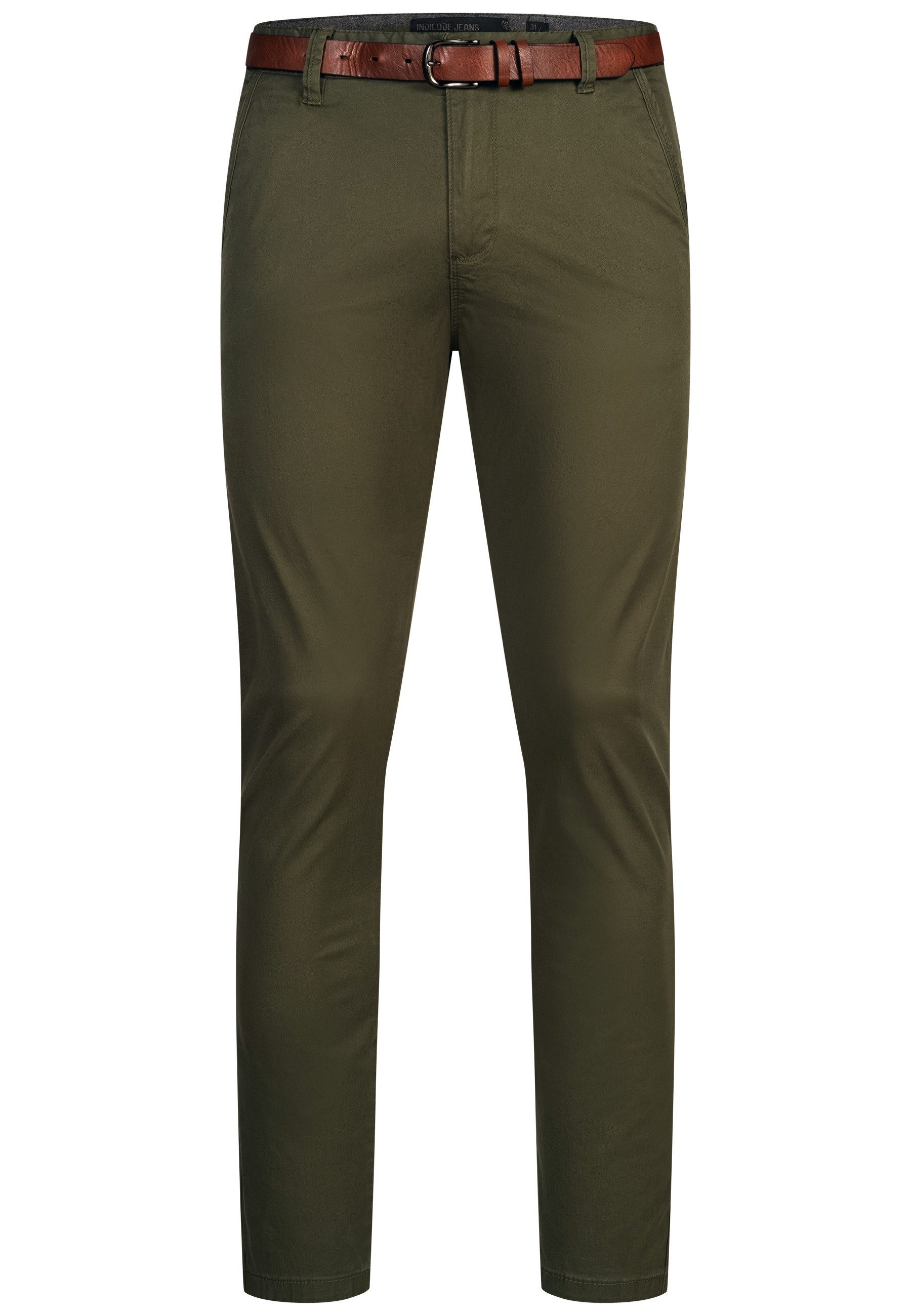 Indicode Chinohose Herren INPilli Regular-Fit Baumwollhose mit schmaler Pas günstig online kaufen