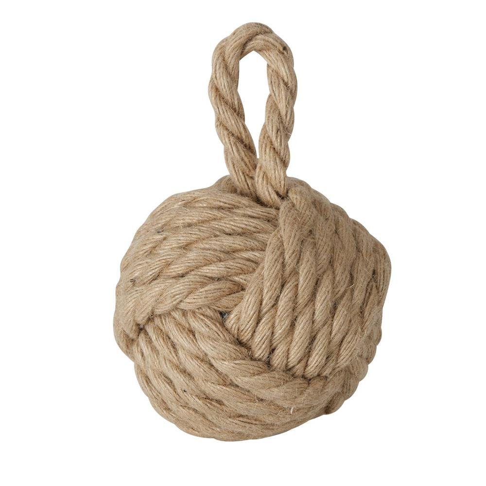 BOLTZE Türstopper Jute Knoten, Natur, Braun, 15 x 15 cm, mit praktischer Schlaufe