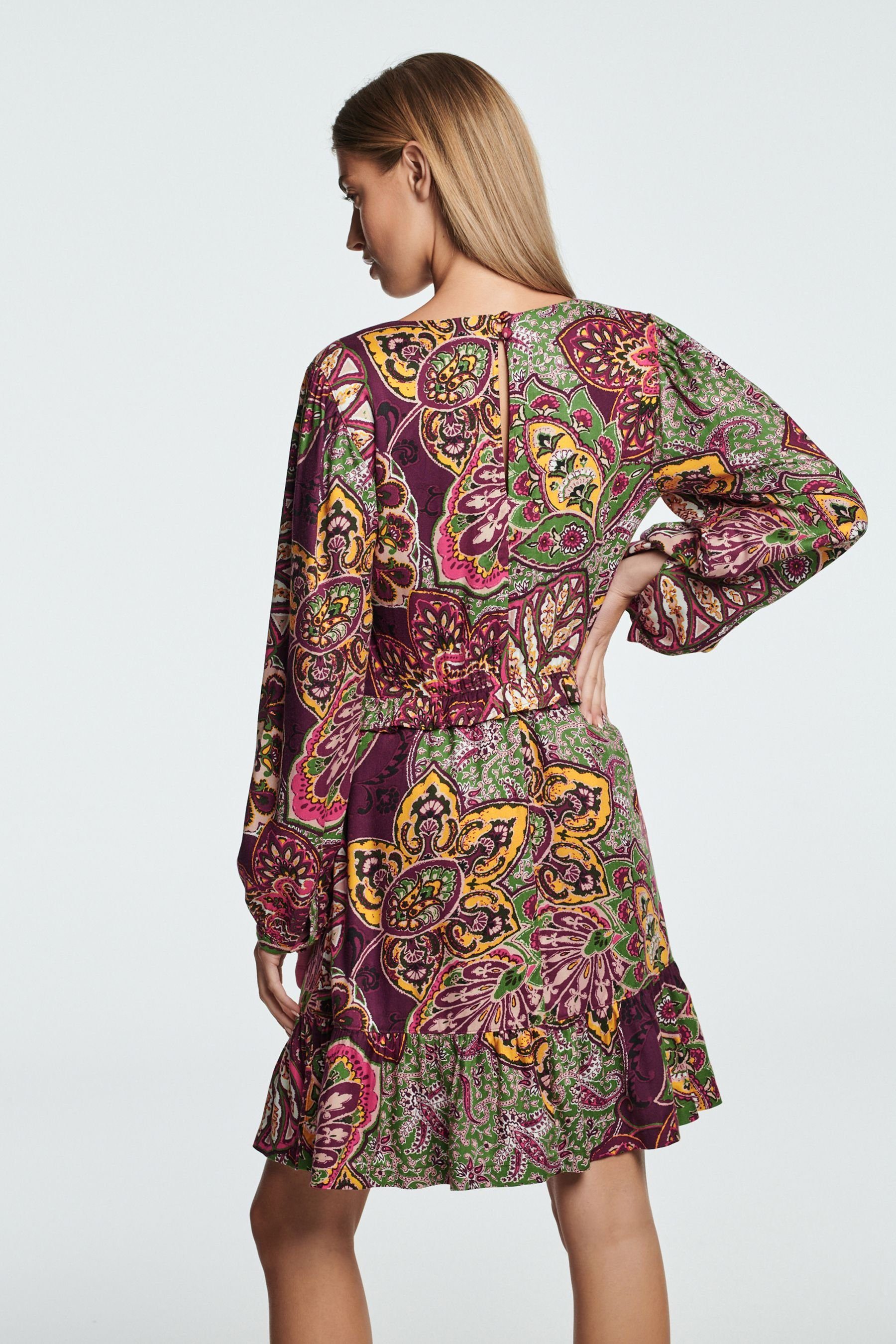 Next Minikleid Langärmeliges Minikleid mit V-Ausschnitt, günstig online kaufen