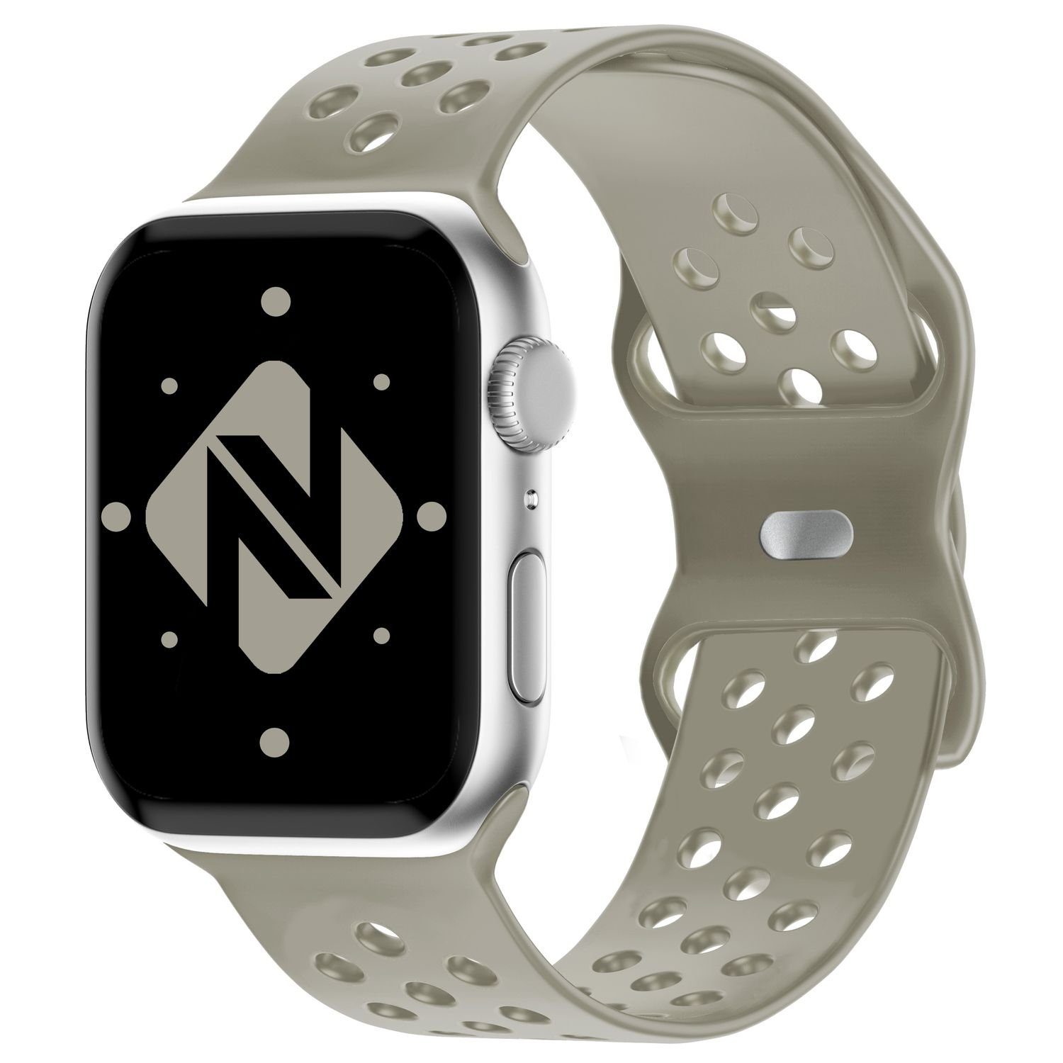 Nalia Smartwatch-Armband Apple Watch 49mm/46/45/44/42(Serie 1-3), Gelochtes Silikon Ersatzband / für Sport Fitness Uhr / Atmungsaktiv