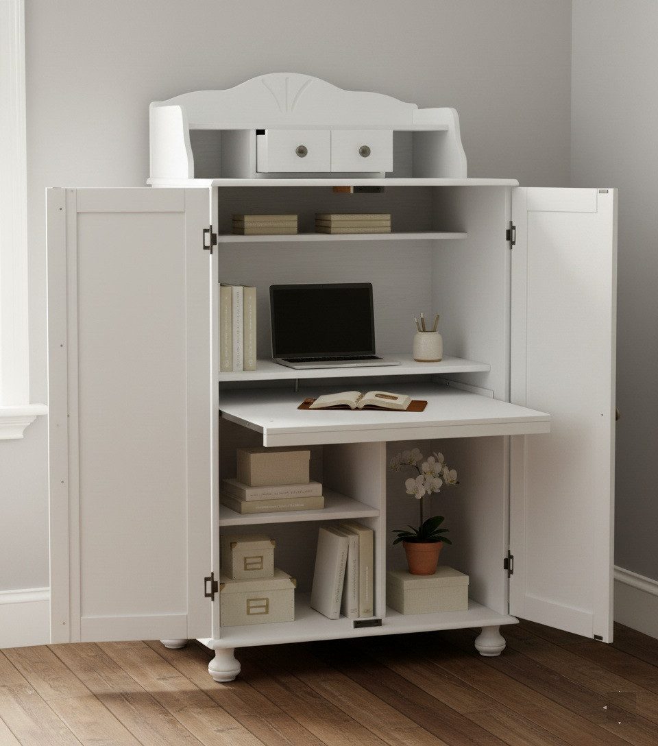 Clever-Moebel Computerschrank Computerschrank Massivholz Kiefer, Sekretär & günstig online kaufen