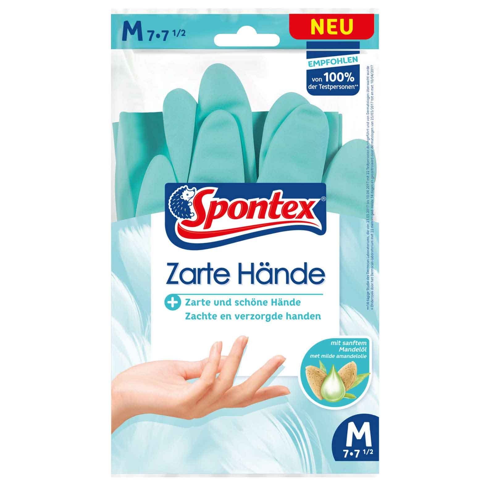 SPONTEX Latexhandschuhe Haushaltshandschuhe Zarte Hände, Spülhandschuhe Putzhandschuhe (Spar-Set)