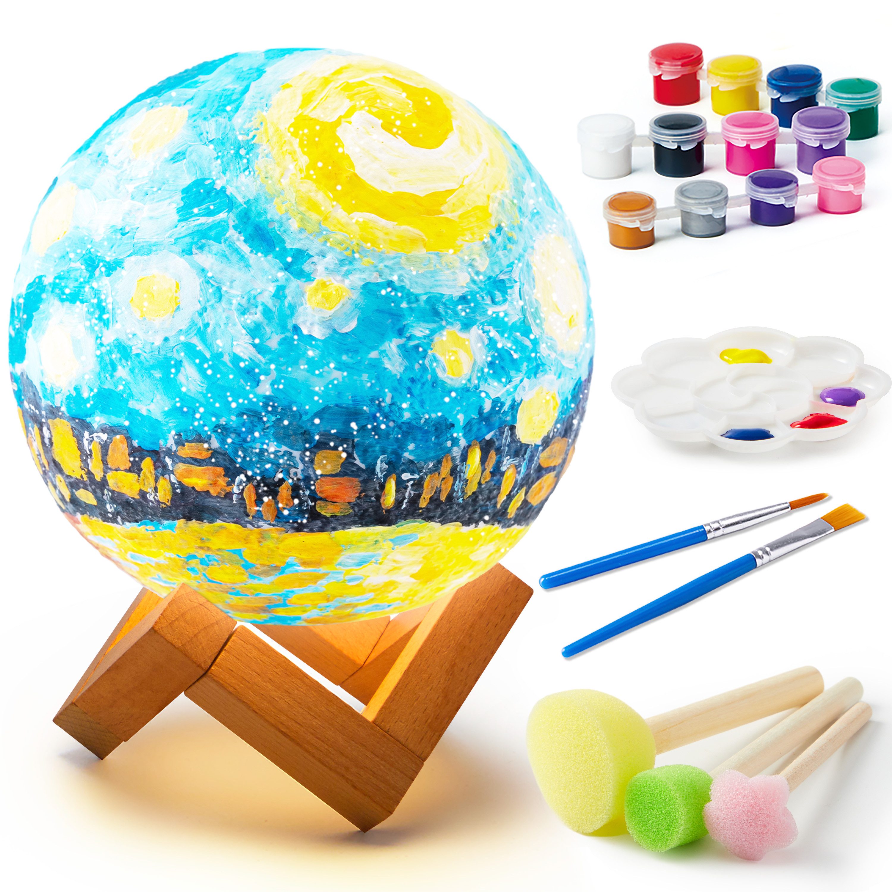 Klever Kits Bastelscheren Klever Kits Basteln MondLampe Malset,DIY Mond Lampe Malset Kreativ Set, (1-tlg)