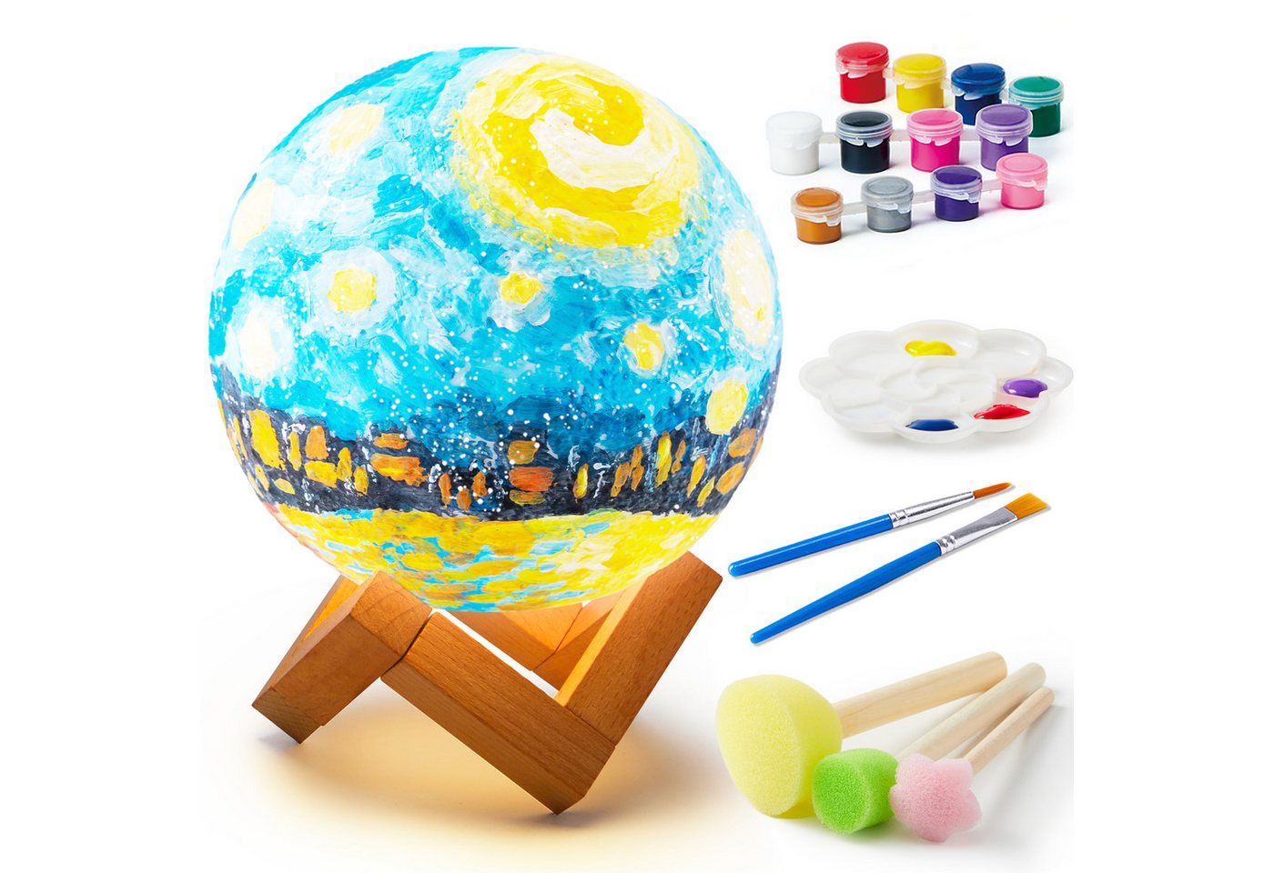 Klever Kits Bastelscheren Klever Kits Basteln MondLampe Malset,DIY Mond Lampe Malset Kreativ Set, (1-tlg)