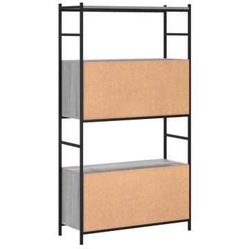 furnicato Bücherregal Grau Sonoma 80x30x145,5 cm Holzwerkstoff und Eisen