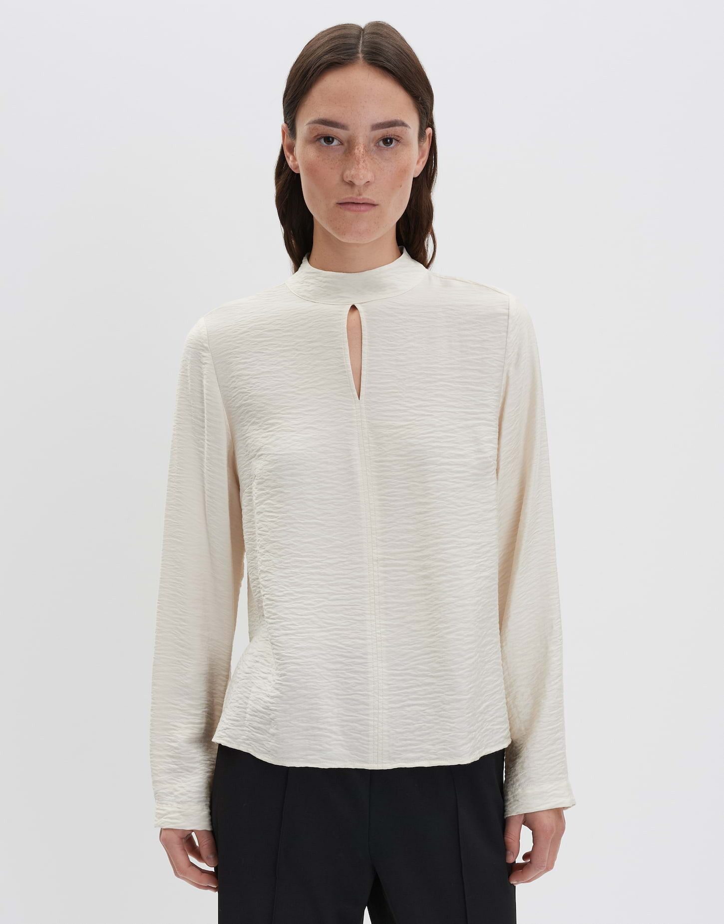 someday Satinbluse ZEUNARA Loose Shirtbluse mit Schlitzdetail