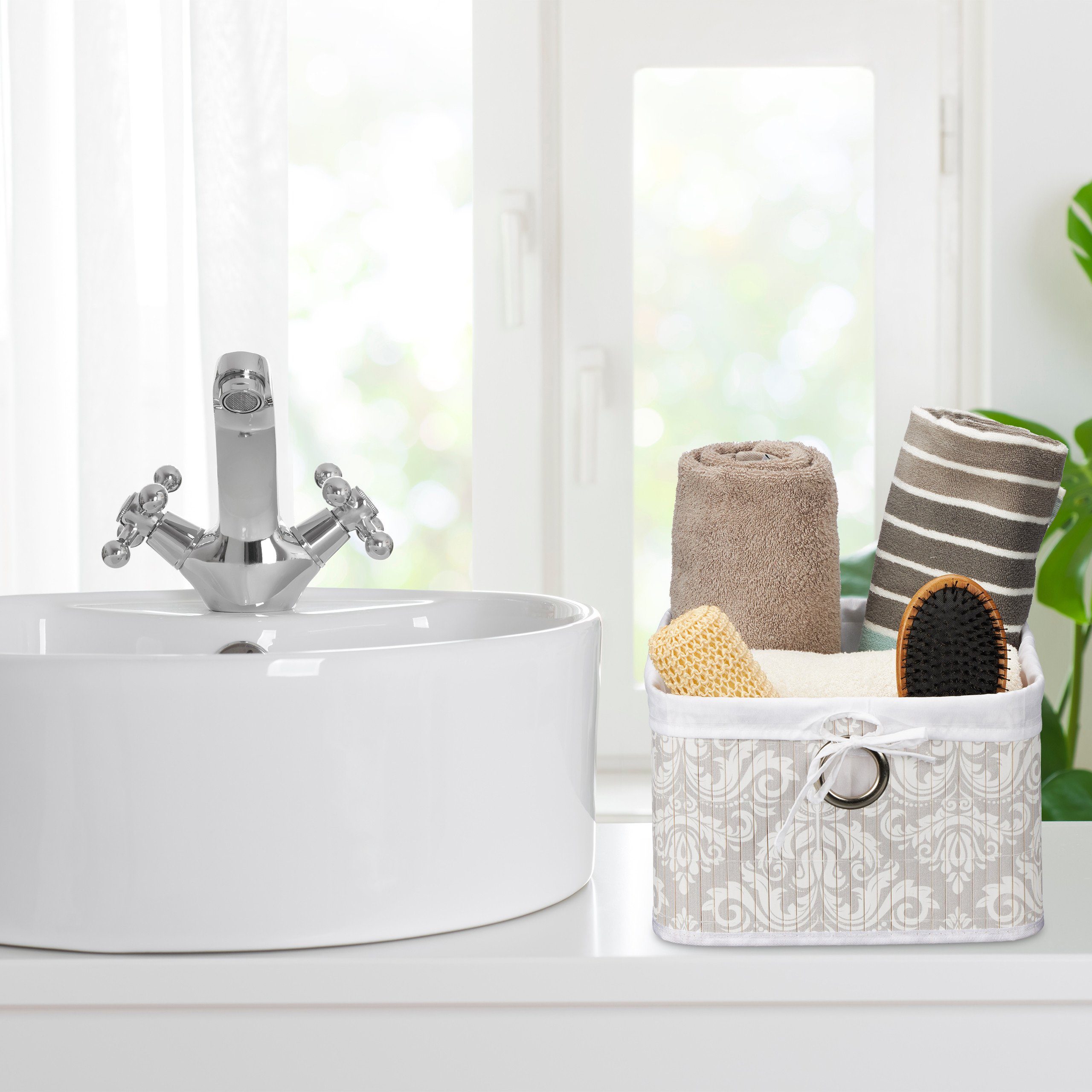 relaxdays Regalkorb Aufbewahrungskorb Bambus günstig online kaufen