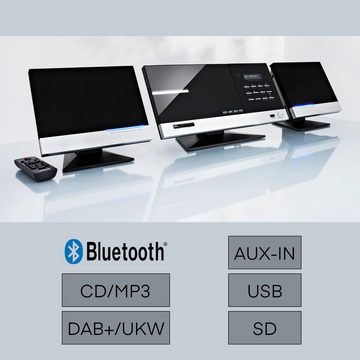 UNIVERSUM* MS 400 Stereo-CD Player (Design Stereoanlage CD MP3 Bluetooth DAB+ AUX USB SD Wandmontage)