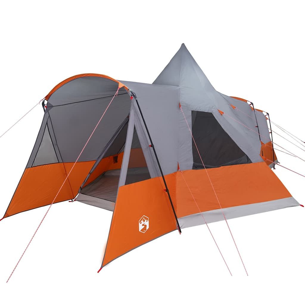 vidaXL Tipi-Zelt Teepee Zelt mit Dach Grau und Orange 720 x 465 x 295 cm, (1 tlg)