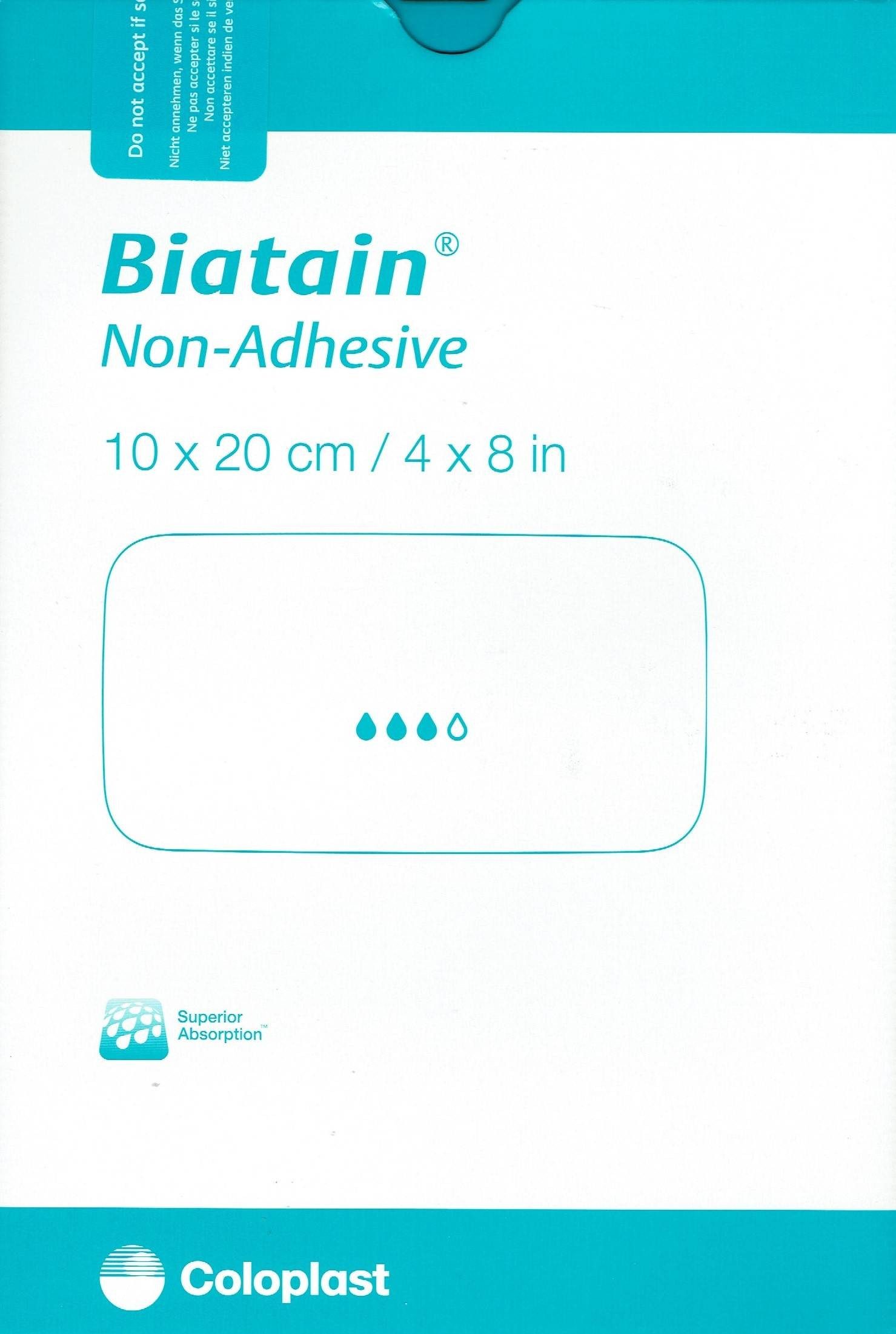 Coloplast Wundpflaster BIATAIN Schaumverband 10x20 cm nicht haftend (Spar Set, 1 St., Saugfähiger Wundverband, Feuchtes Wundmilieu schaffen), Schutzverband für größere Wunden