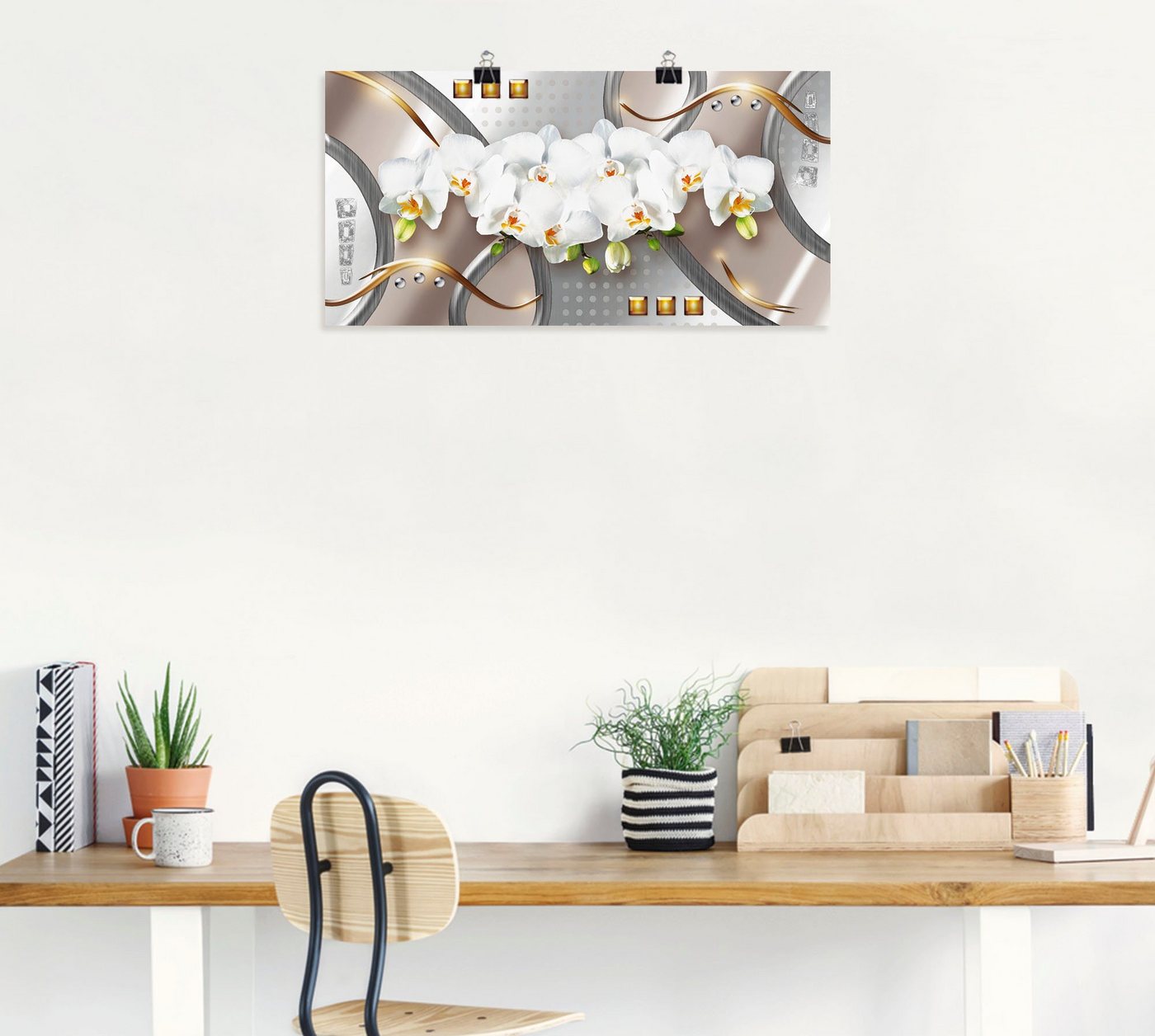 Artland Wandbild »Orchideen mit Elementen«, Blumen (1 Stück), in vielen Größen & Produktarten -Leinwandbild, Poster, Wandaufkleber / Wandtattoo auch für Badezimmer geeignet-kaufen