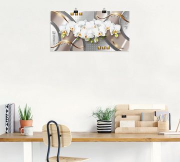 Artland Wandbild Orchideen mit Elementen, Blumen (1 St), als Leinwandbild, Poster in verschied. Größen