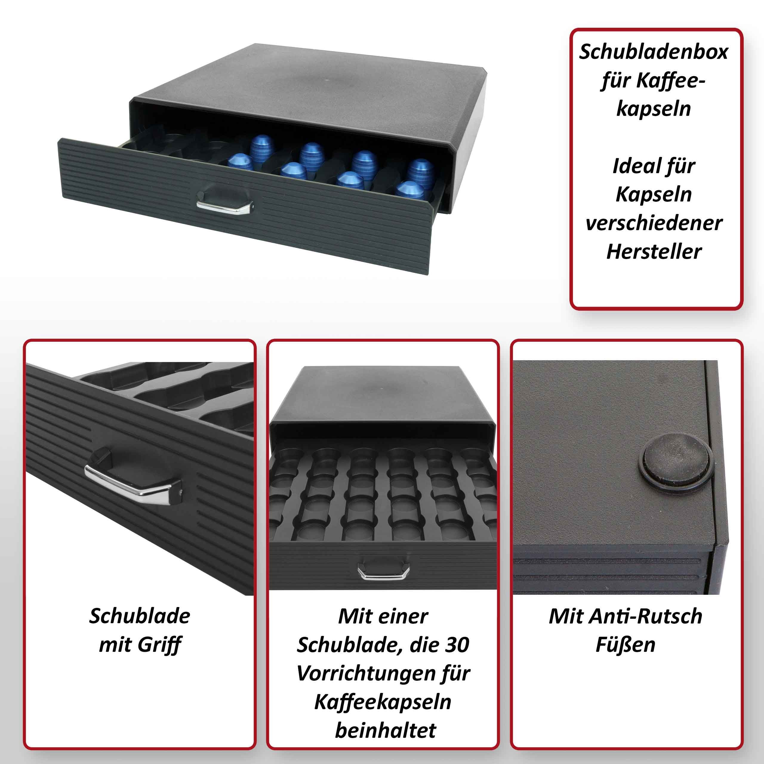 MCW Aufbewahrungsbox MCW-L98, Ideal für Kapseln verschiedener Hersteller