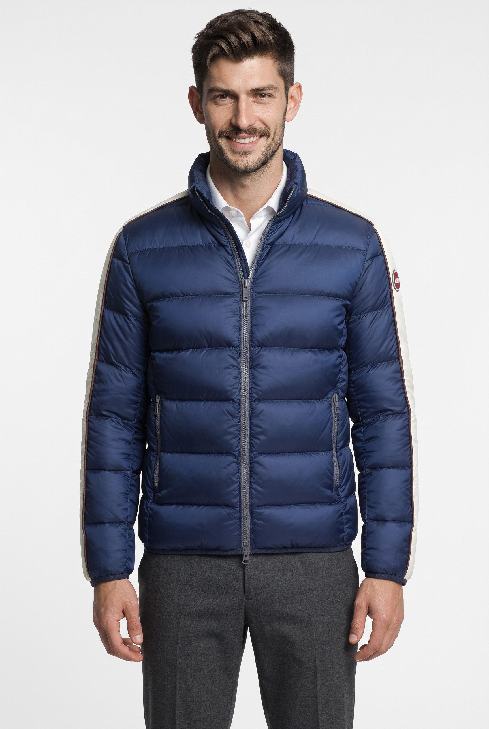 Colmar Daunenjacke mit glänzendem Finish und kontrastierenden Galonstreifen