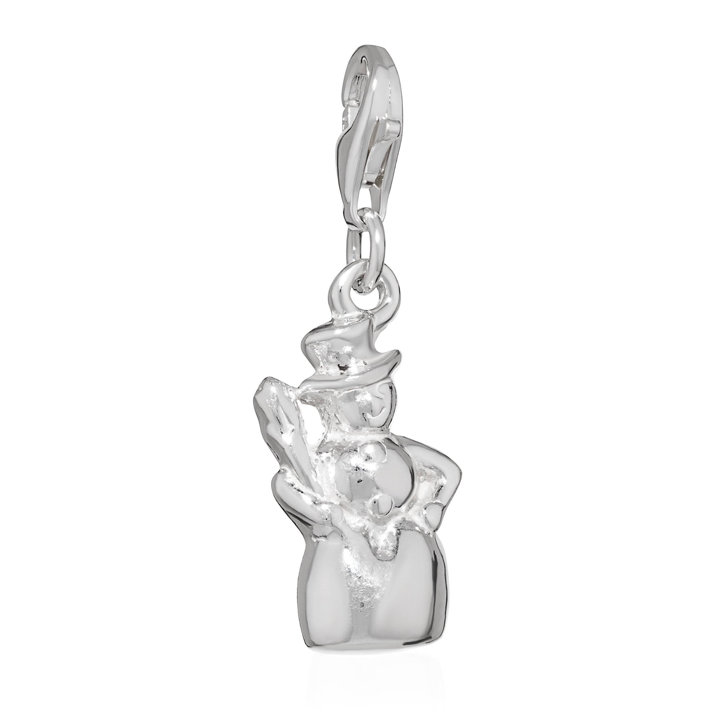NKlaus Charm-Einhänger Weihnachtlicher Schneemann Подвески талисманы 925 Silber 26x9,4mm für Bett