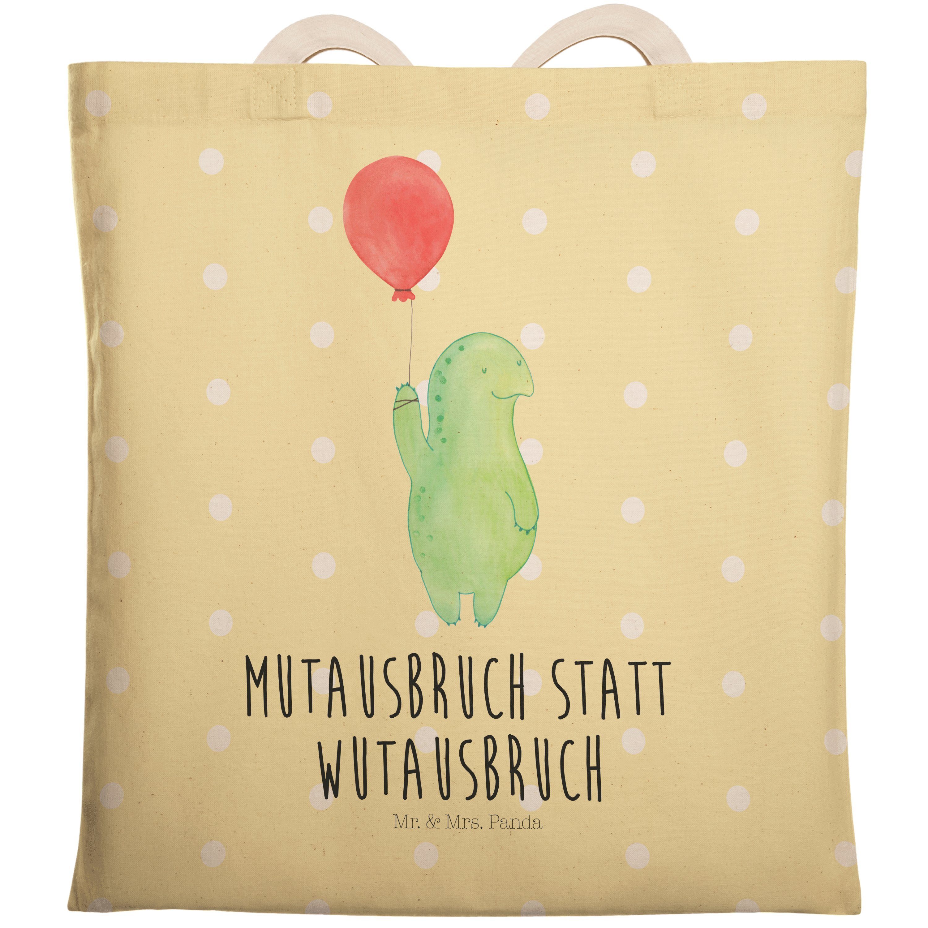 Mr. & Mrs. Tragetasche Pastell Schildkröte Gelb Geschenk, (1-tlg) Luftballon - Umh Panda Einkaufstasche, 