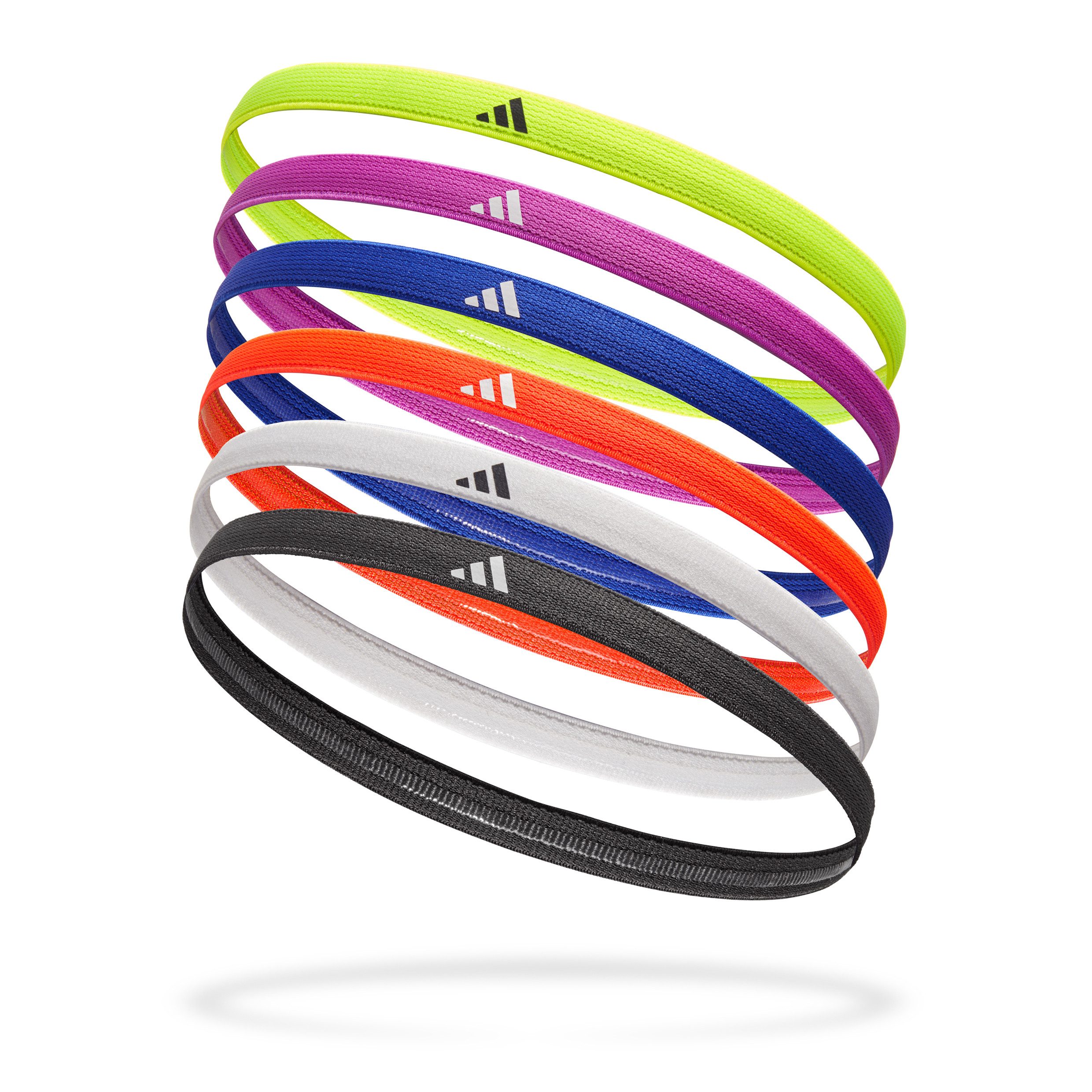 adidas Performance Haarband Adidas Hairbands - Black, White, Red, Purple, Blue, Yellow, 6-tlg., Ideal für den Einsatz bei allen Arten von Training und Sport