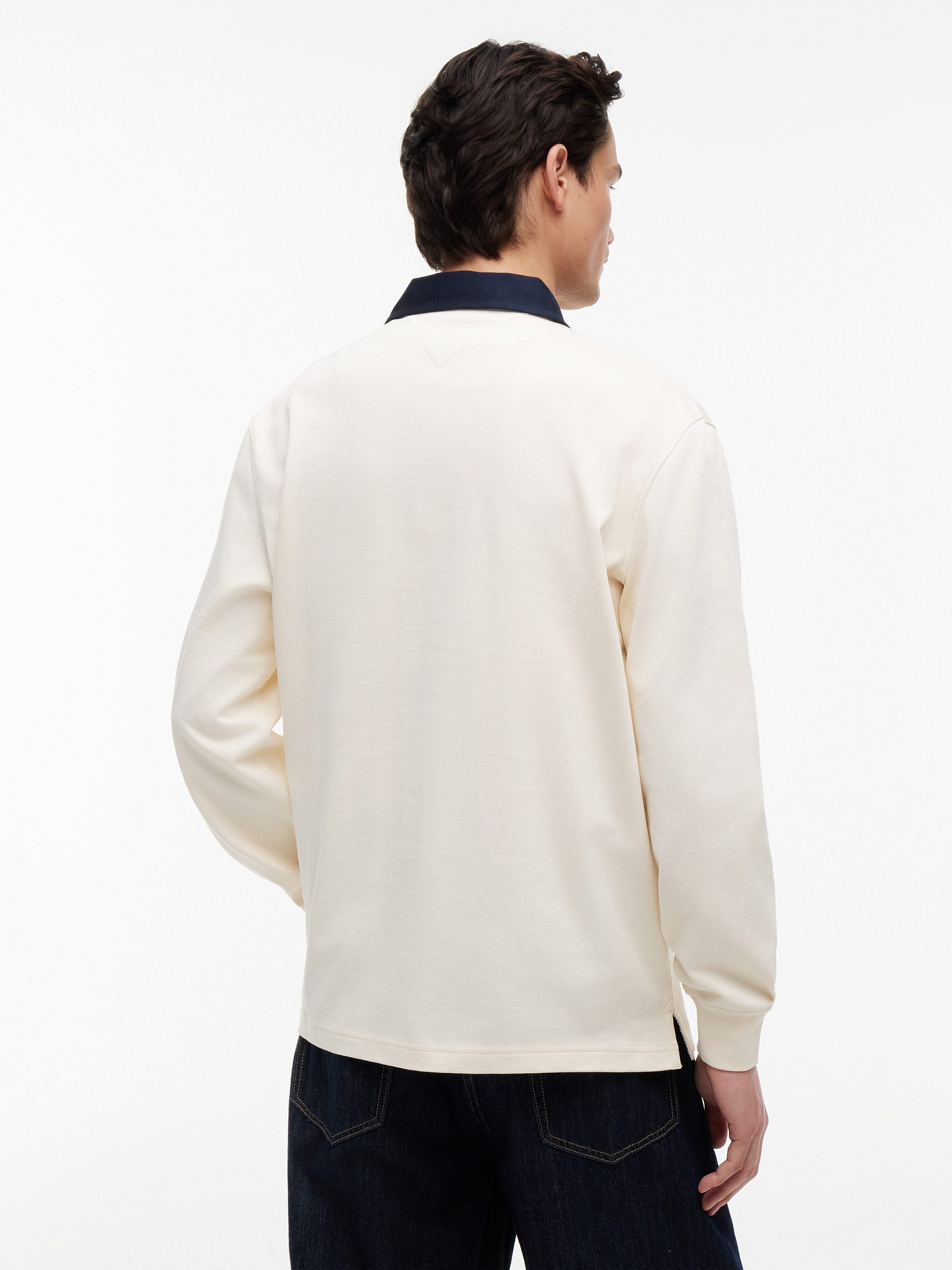 Tommy Jeans Langarm-Poloshirt TJM RLX ESS BADGE RUGBY EXT Relaxed Fit Rugby-Shirt