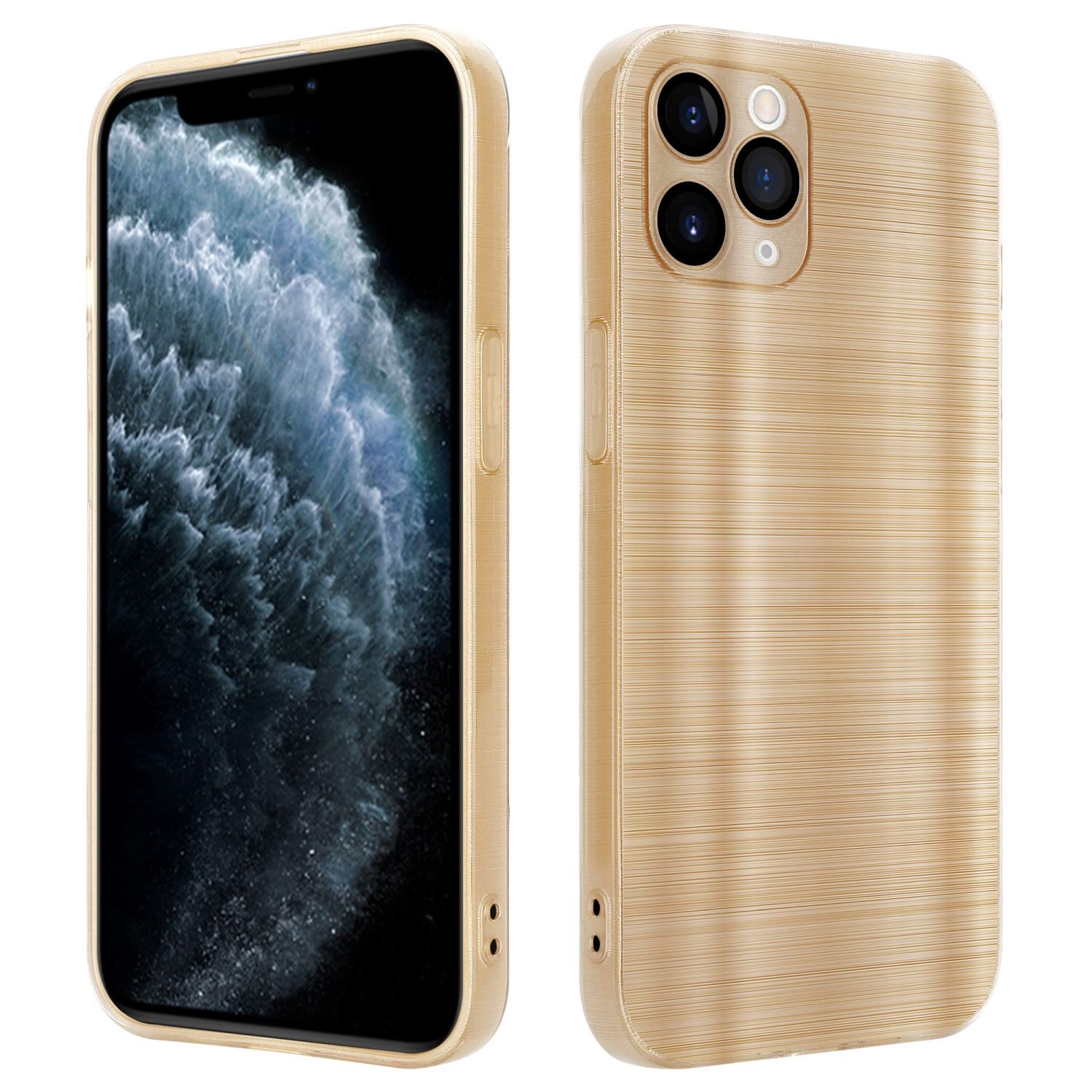 Cadorabo Handyhülle für iPhone 11 PRO Hülle Apple iPhone 11 PRO, Schutzhülle - TPU Silikon Hülle - im Brushed Design
