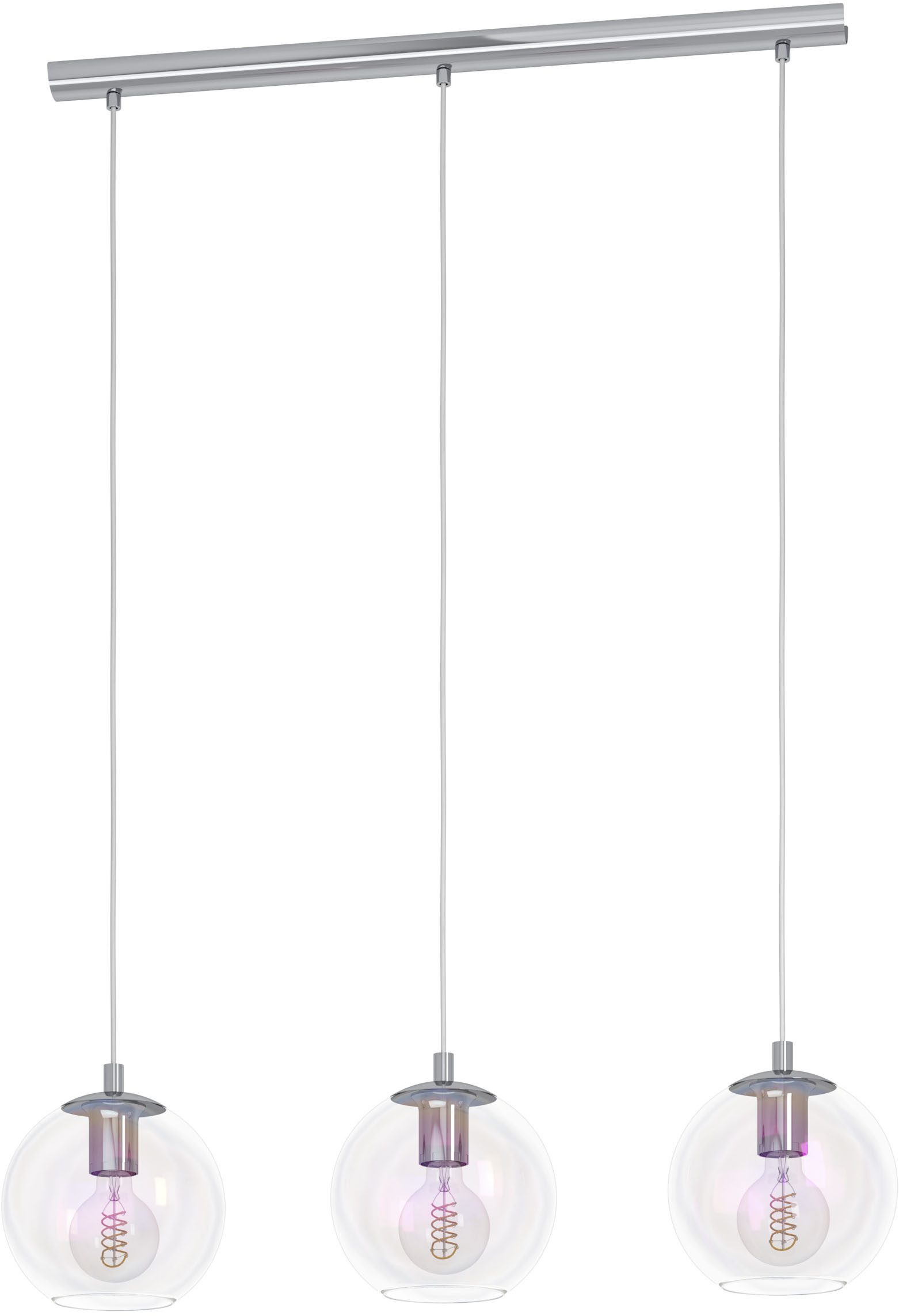 EGLO Hängeleuchte ARISCANI 2 Pendellampe - Stahl - E27 - 3X60W - IP20, ohne Leuchtmittel, Hängelampe, Deckenlampe, Wohnzimmer, Esszimmer, L76,5 x B16,5 x H110cm