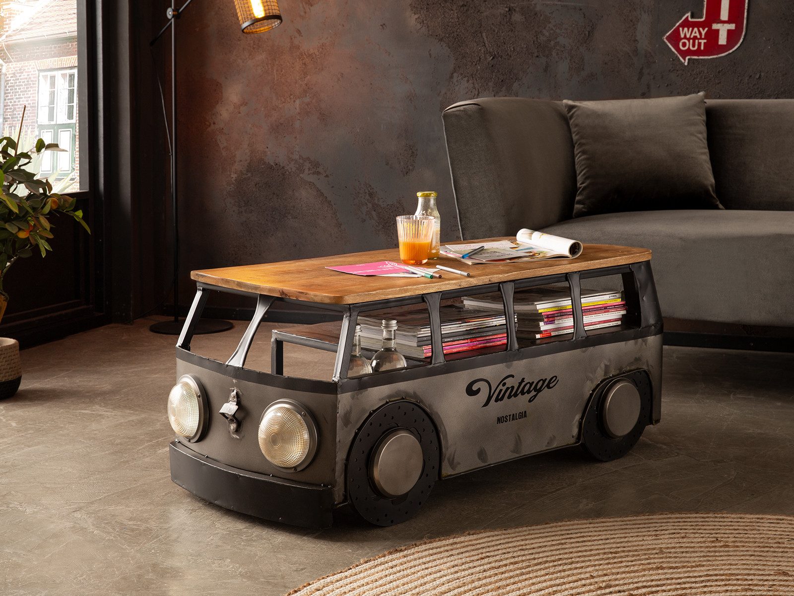 massivum Couchtisch Camper Retro Sofatisch Unikat (1-St)